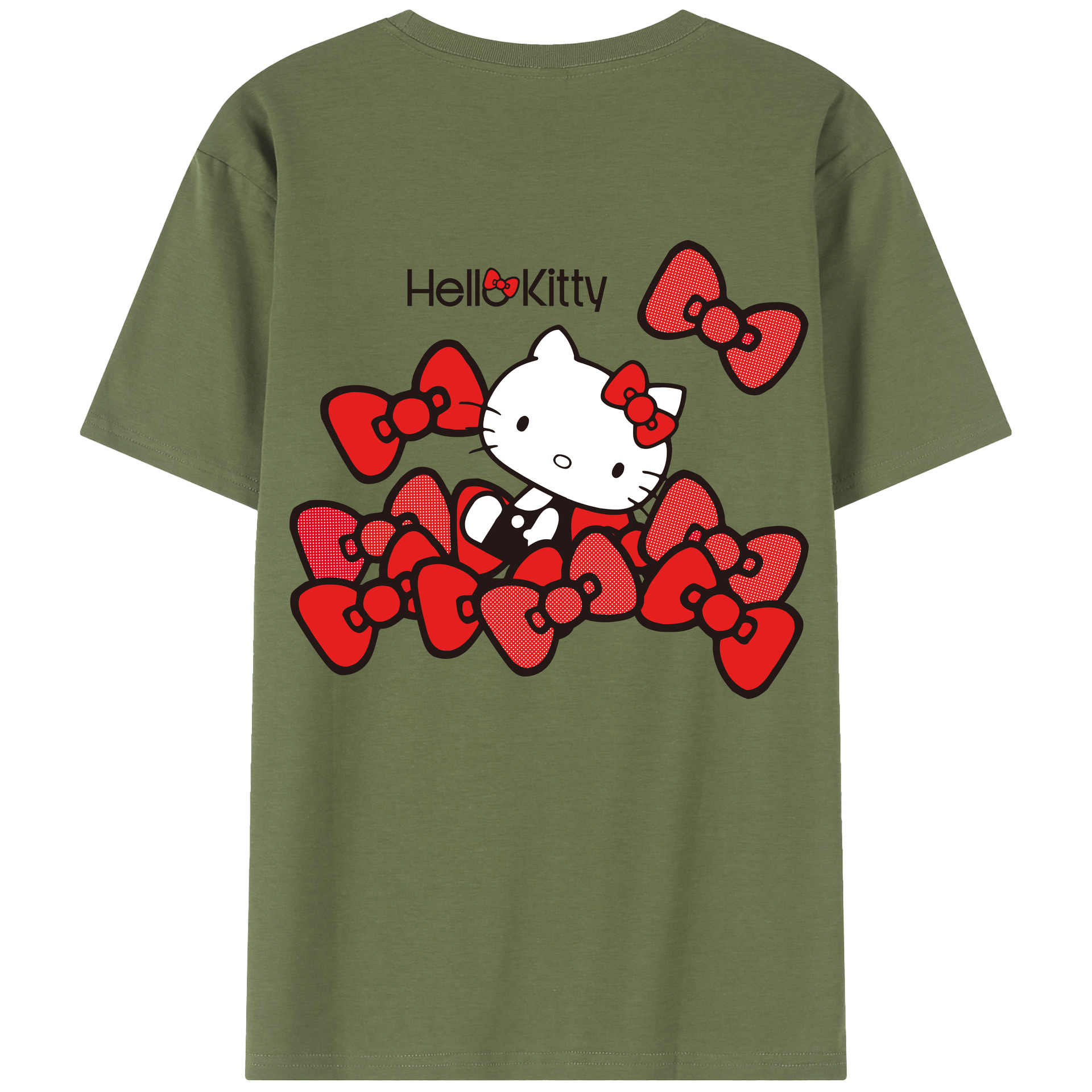（画像用） Hello Kitty ハローキティ 綿100％半袖Tシャツ（背面プリント）